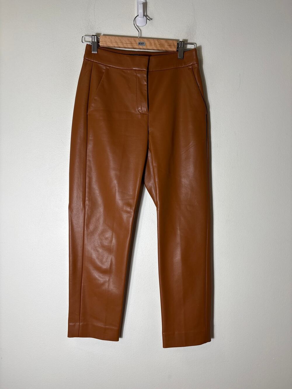 J. Crew Brown Kate Faux Leather Pants Sz 0P